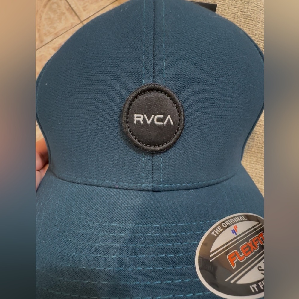 RVCA Flexfit Hat in color Teal - Picture 2 of 10